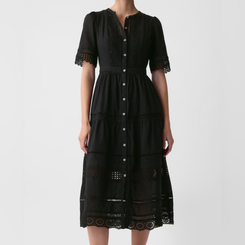 Gap Lace Button Front Midi Dress, Sz M